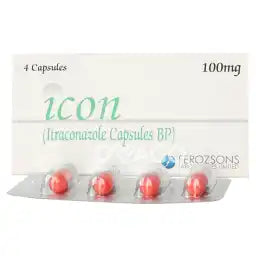 Icon Capsules 100Mg (1 Box = 1 Strip)(1 Strip = 4 Capsules)