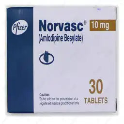 Norvasc Tablets 10Mg (1 Box = 3 Strips) (1 Strip = 10 Tablets)