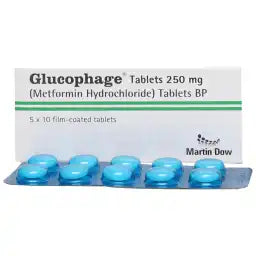 Glucophage Tablets 250Mg (1 Strip = 10 Tablets)